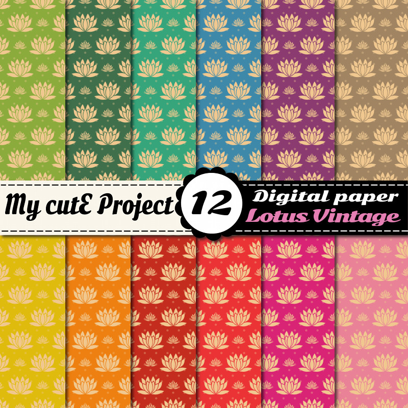 digital paper lotus flower creation graphique