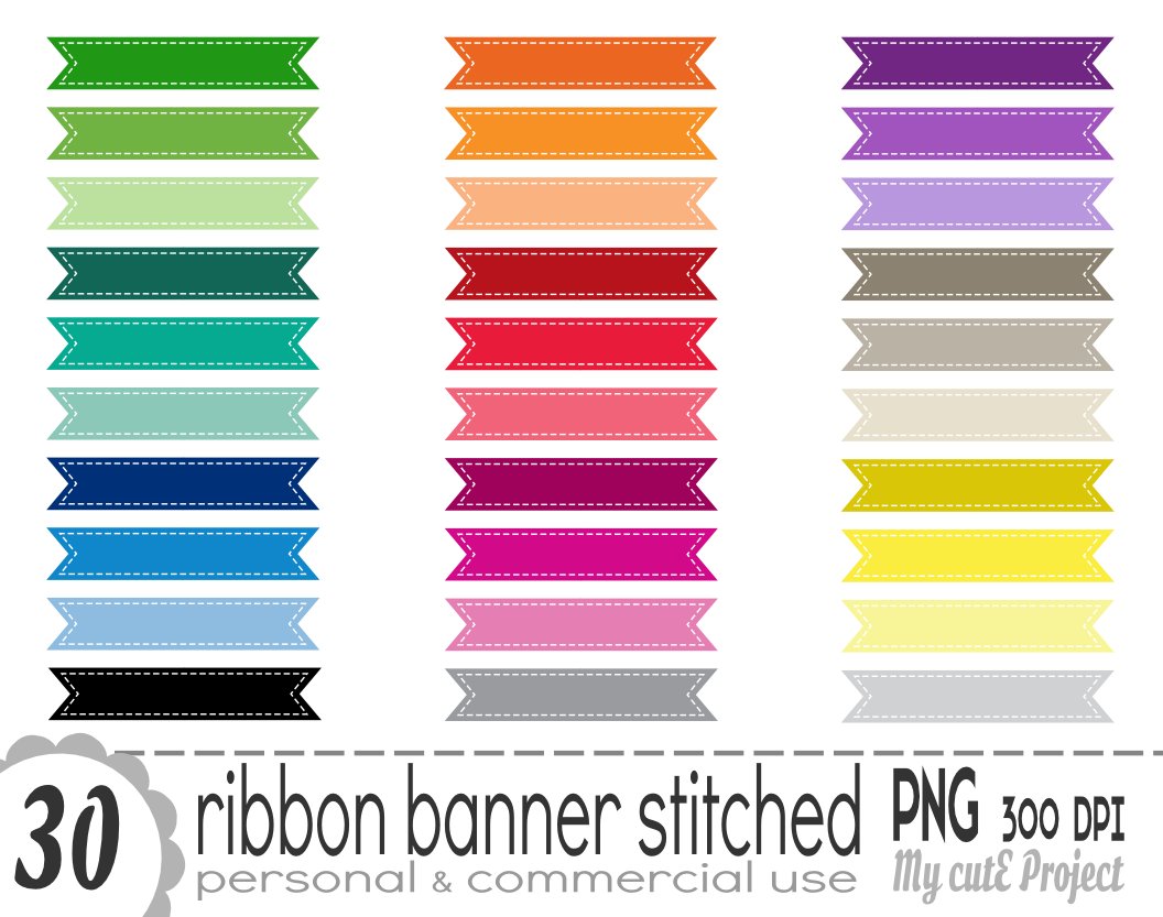 stitched ribbon banner clipart illustration avignon