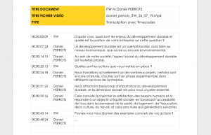 transcription timecodee